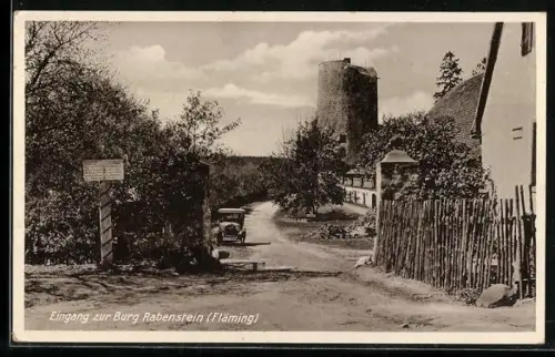 AK Rabenstein /Fläming, Eingang zur Burg Rabenstein