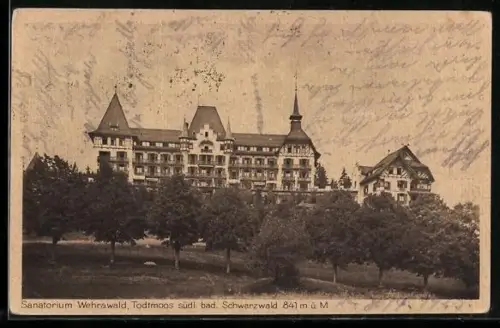AK Todtmoos /Schwarzwald, Sanatorium Wehrawald