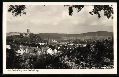 AK Bad Godesberg, Blick auf Ort und Burgruine