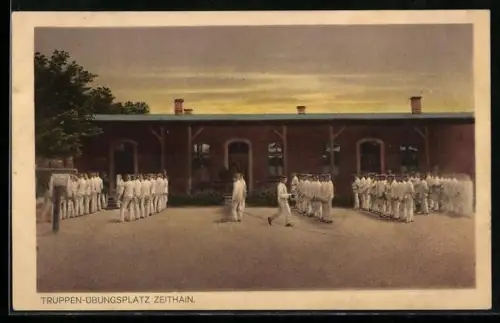 AK Zeithain, Truppen-Übungsplatz, Soldaten beim Appell