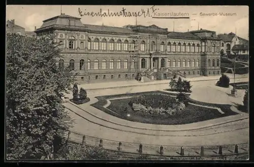 AK Kaiserslautern, Gewerbe-Museum aus der Vogelschau
