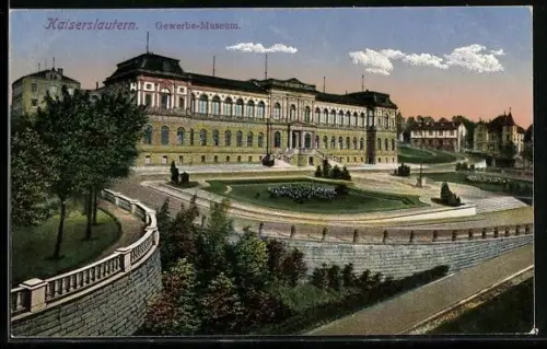 AK Kaiserslautern, Gewerbe-Museum, Ansicht von oben