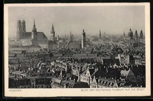 AK München, Blick vom Deutschen Museum auf die Stadt