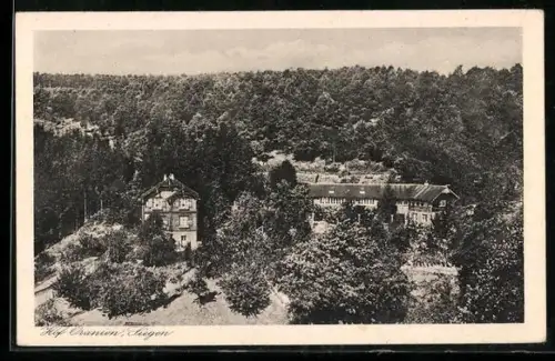 AK Siegen, Hof Oranien aus der Vogelschau