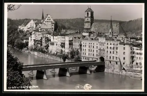 AK Wasserburg am Inn, Altstadt, Innbrücke, Kirche St. Jakob