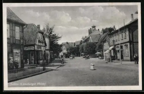 AK Soltau /Lüneburger Heide, Strassenansicht mit Fachwerkhäusern