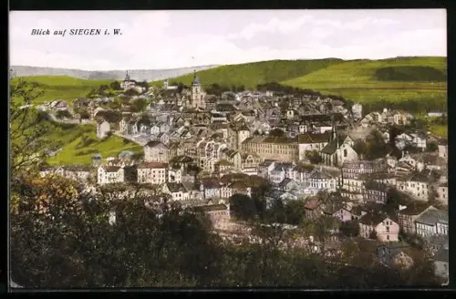 AK Siegen i. W., Blick auf Stadtpanorama