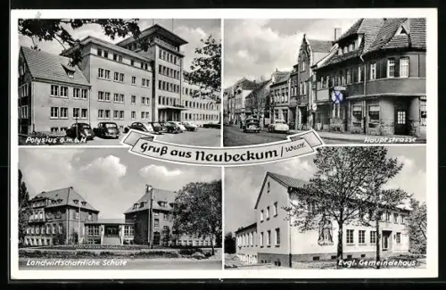 AK Neubeckum /Westf., Polysius G.m.b.H., Hauptstrasse, Landwirtschaftliche Schule, Evgl. Gemeindehaus