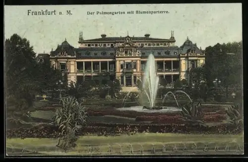 AK Frankfurt-Westend, Palmengarten mit Blumenparterre
