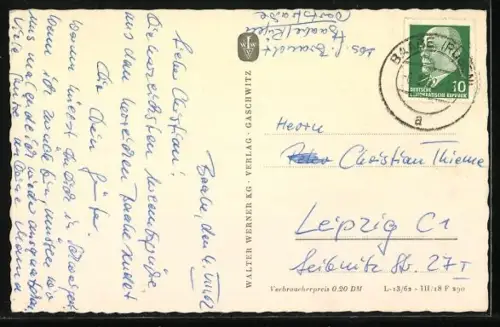 AK Baabe, Strand, Strandkörbe, Segelboote, Promenade