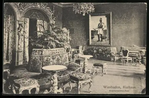 AK Wiesbaden, Kurhaus, Konversations-Saal