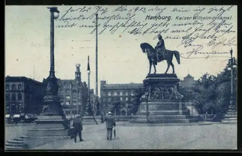 AK Hamburg, Kaiser Wilhelmdenkmal