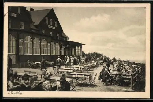 AK Grosser Inselsberg /Thüringen, Terrasse des Hotel Gotha