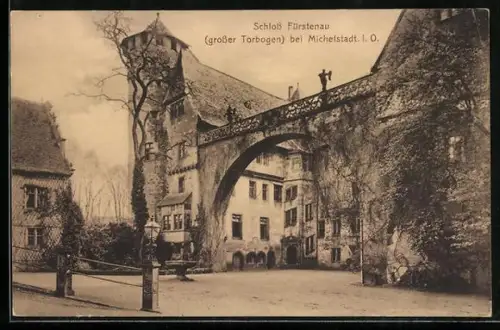 AK Michelstadt i. O., Schloss Fürstenau, grosser Torbogen