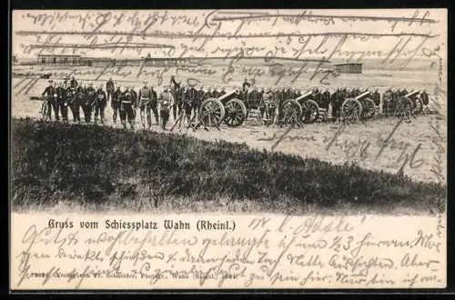 AK Köln-Wahn, Schiessplatz, Artillerie mit Geschützen