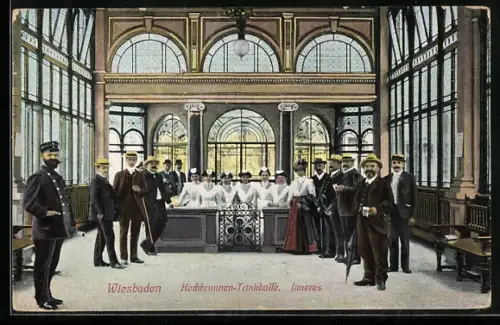 AK Wiesbaden, Kochbrunnen-Trinkhalle, Inneres