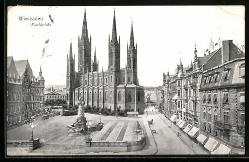 AK Wiesbaden, Marktplatz