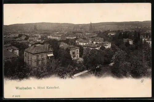 AK Wiesbaden, Blick vom Hotel Kaiserhof