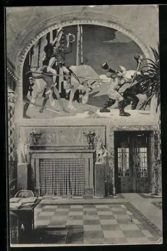 AK Wiesbaden, Kurhaus, Wandgemälde von Prof. Erler