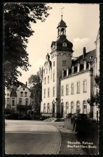 AK Einsiedel / Chemnitz, Strasse am Rathaus