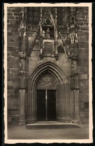 AK Saalfeld a. Saale, Portal der St. Johanniskirche