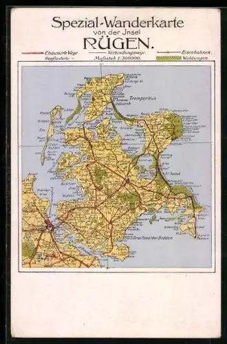 AK Rügen, Spezial-Wanderkarte der Insel