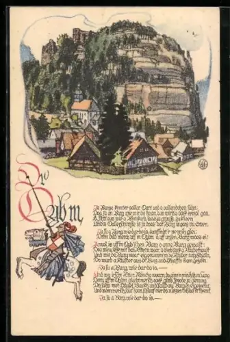 AK Oybin /Zittauer Gebirge, Ort und Berg im Zittauer Gebirge