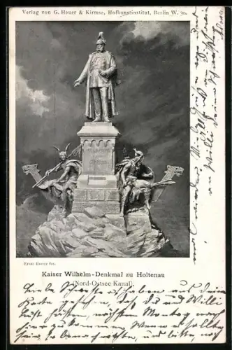 AK Holtenau, Kaiser Wilhelm-Denkmal, Nord-Ostsee-Kanal