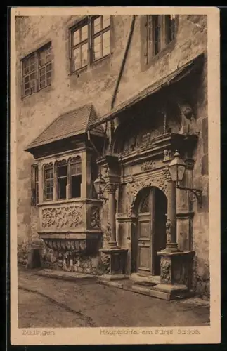 AK Büdingen / Oberhessen, Hauptportal am fürstlichen Schloss