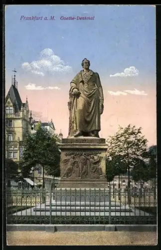 AK Frankfurt a. M., Goethe-Denkmal