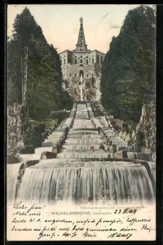 AK Kassel /Wilhelmshöhe, Cascaden, Herkules