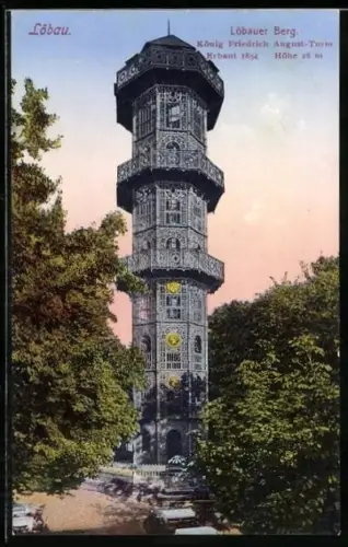 AK Löbau, König Friedrich August-Turm auf dem Löbauer Berg