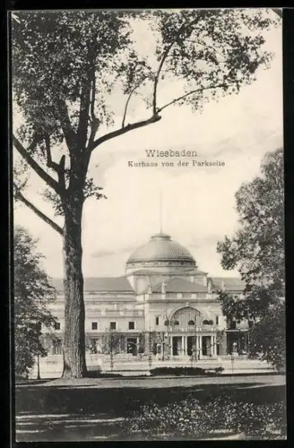AK Wiesbaden, Kurhaus von der Parkseite