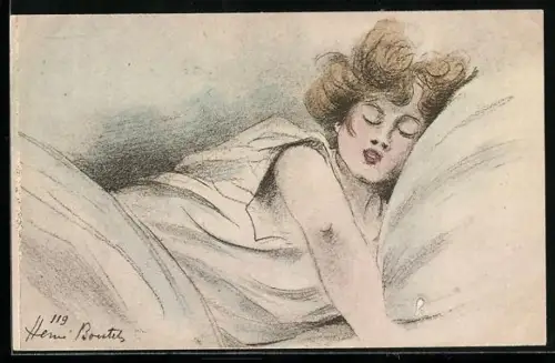 Künstler-AK Henri Boutet: schlafende Dame