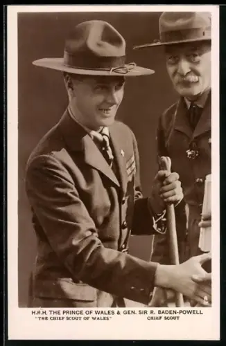 AK Prinz von Wales, Chief Scout of Wales, und General Sir R. Baden-Powell