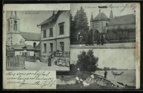 AK Diebolsheim, Villa, Kirche