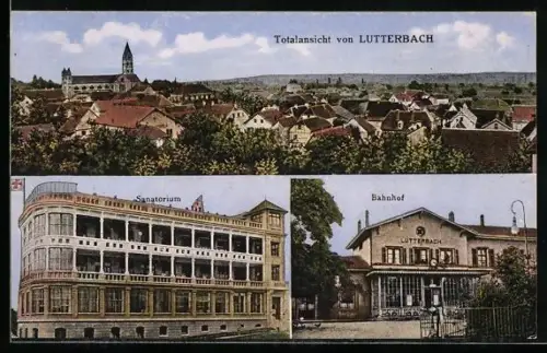 AK Lutterbach, Bahnhof und Sanatorium