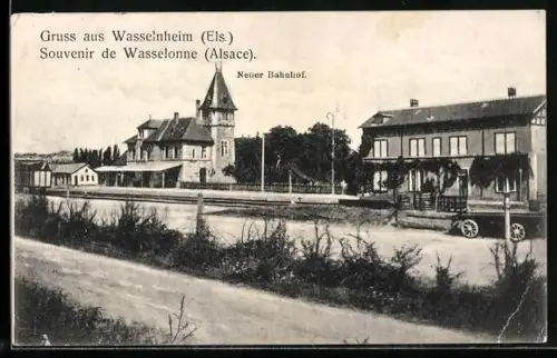 AK Wasselnheim /Els., Neuer Bahnhof