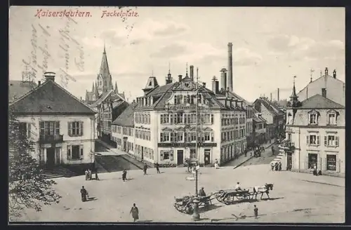 AK Kaiserslautern, Fackelplatz aus der Vogelschau