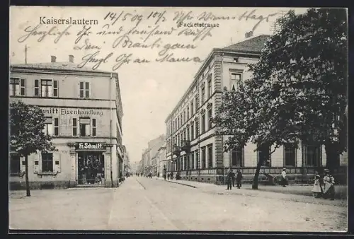 AK Kaiserslautern, Fackelstrasse, Eisenhandlung F. Schmitt