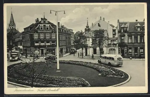 AK Kaiserslautern, Fackel-Rondell mit Gaststätte Haus Hexenbäcker