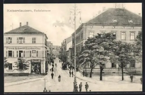 AK Kaiserslautern, Fackelstrasse, Franz Schmitt Eisenhandlung
