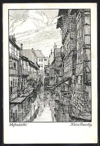 Künstler-AK Wolfenbüttel, Klein- Venedig