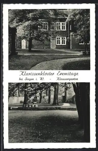 AK Siegen i.W., Klarissenkloster Eremitage, Klausurgarten