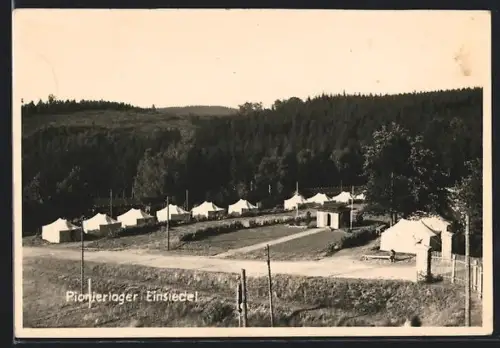 AK Einsiedel / Chemnitz, Pionierlager aus der Vogelschau