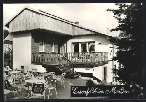 AK Meissen / Elbe, Eiscafe Meissen E. Zier mit Terrasse