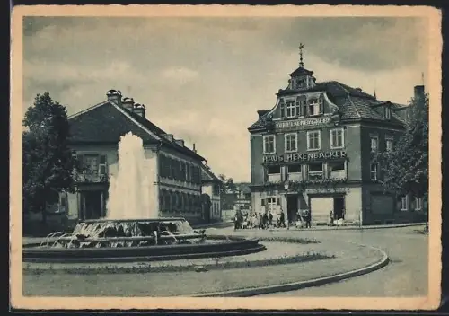 AK Kaiserslautern, Strassenpartie am Haus Hexenbäcker