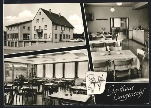AK Trippstadt /Pfalz, Gasthaus-Pension Langensohl W. Emrich, mit Innenansichten