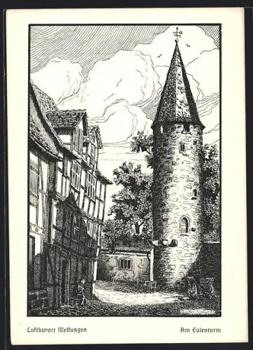 AK Melsungen, Am Eulenturm, Fachwerkhäuser