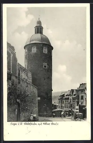 AK Siegen i. W., Schlossturm, Kölner Strasse